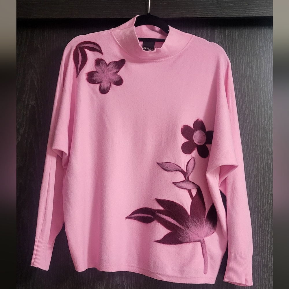 Colorful Mock Neck Turtleneck Sweater